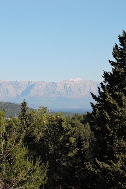 View of the Dinaric Alps on the mainland